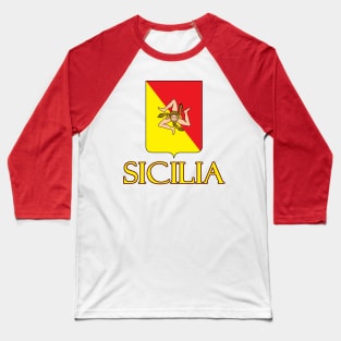 Sicilia (Sicily) Italy - Coat of Arms Design Baseball T-Shirt